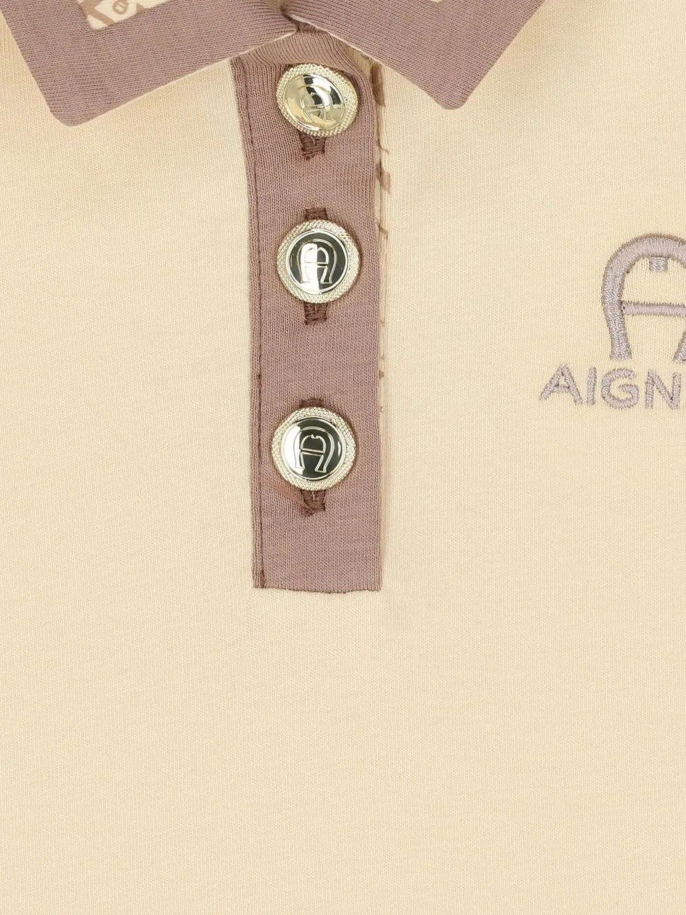 Aigner Kids Jurk met geborduurd logo Beige