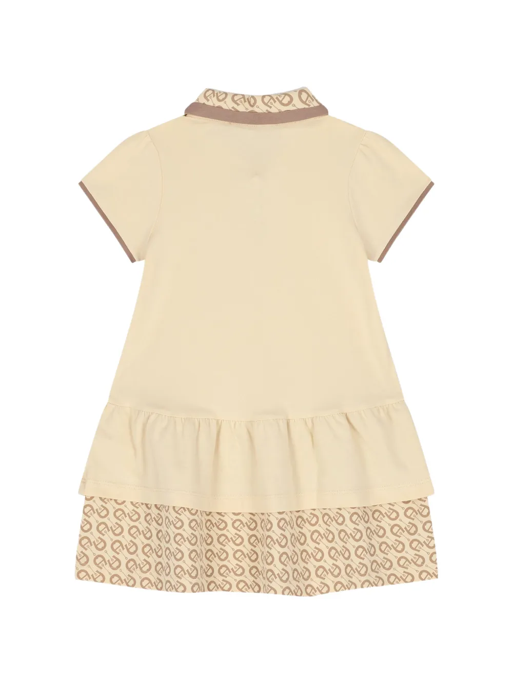 Aigner Kids Jurk met geborduurd logo Beige