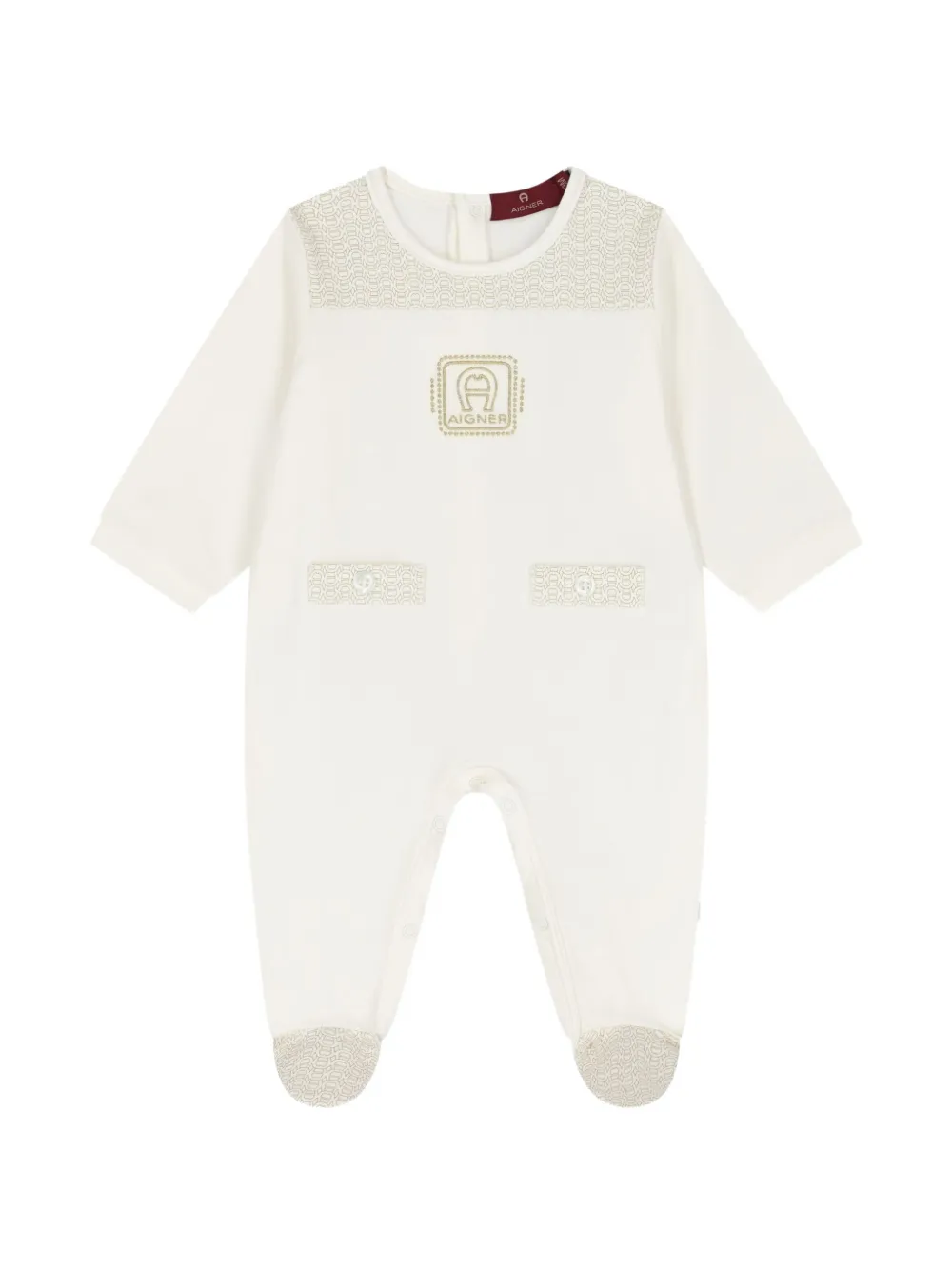Aigner Kids monogram-print babygrow set Wit