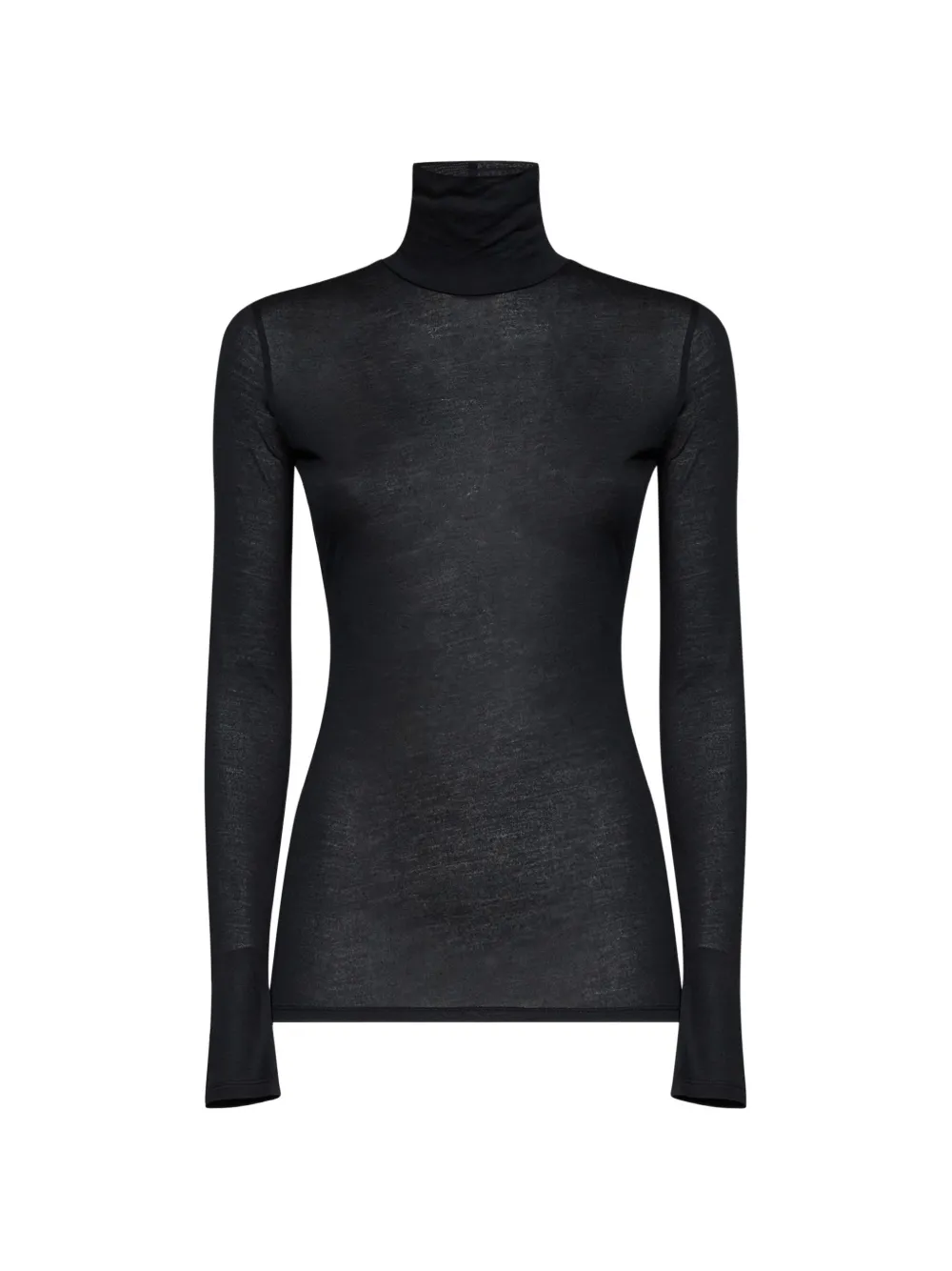 Mugler sheer turtleneck sweater - Nero