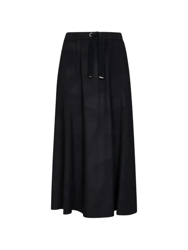 Herno Resort Drawstring Maxi Skirt in Black