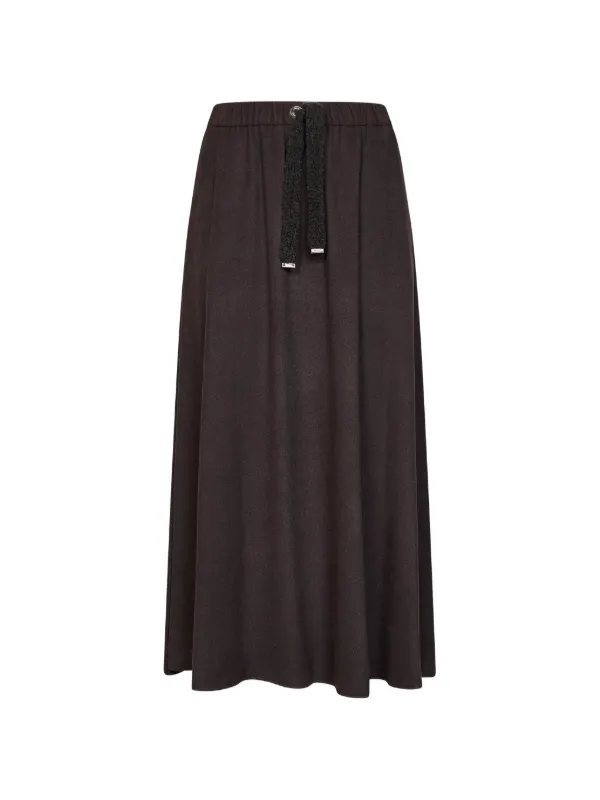 Herno Resort Drawstring Maxi Skirt in Brown