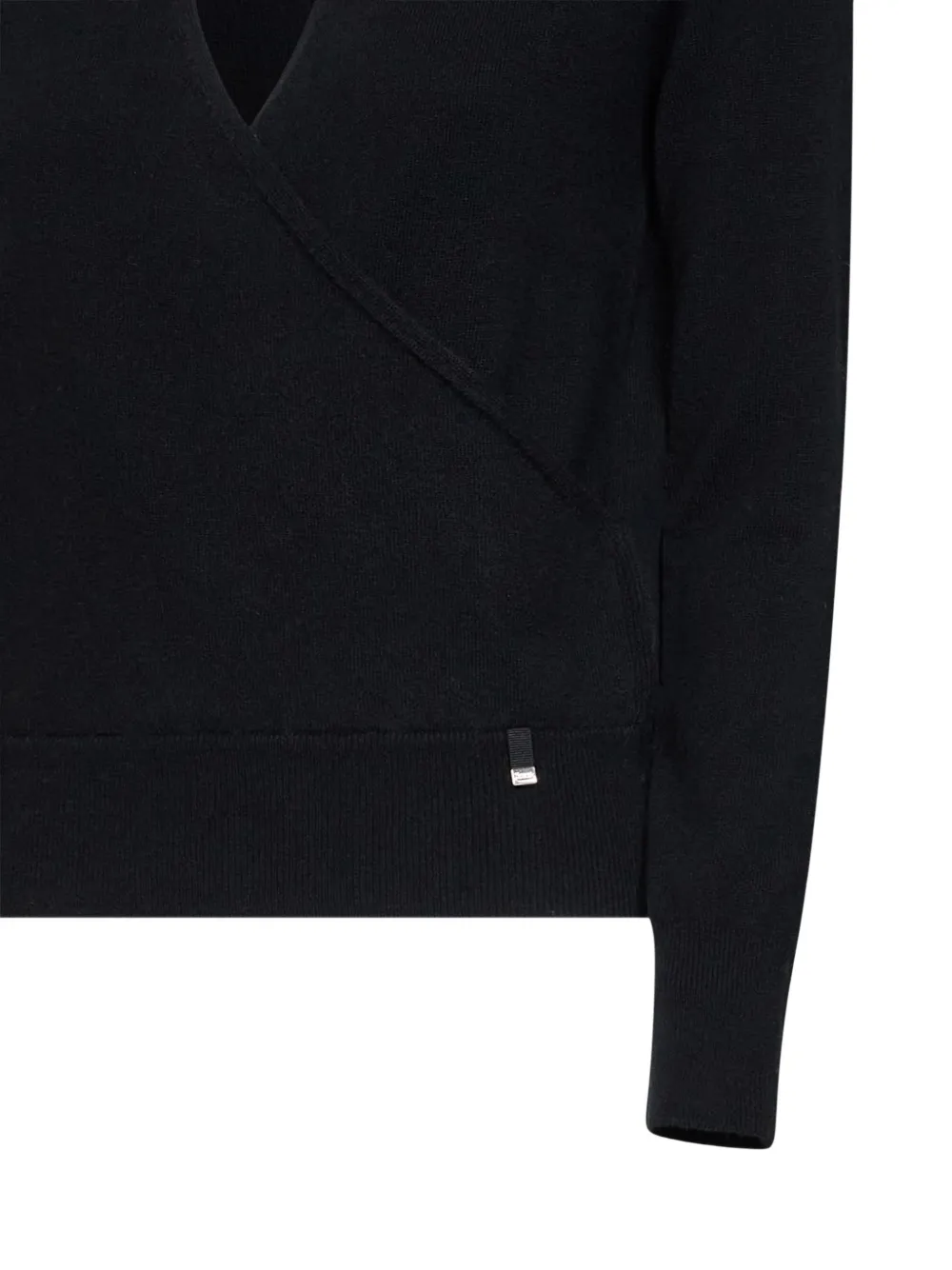 Herno Cut-out Wrap-effect Sweater In 블랙
