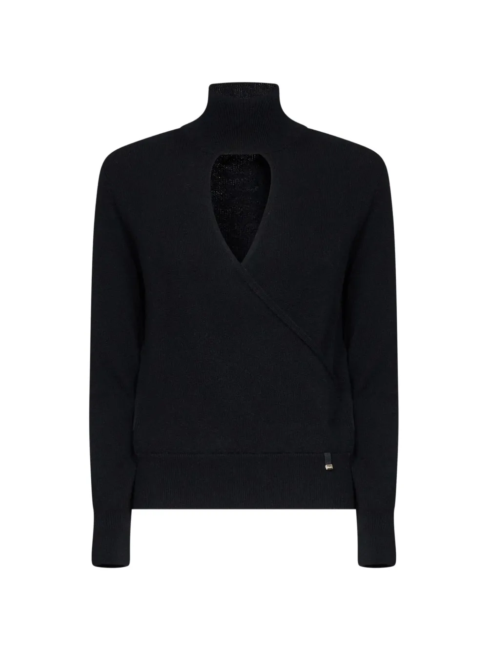 Herno Cut-out Wrap-effect Sweater In 블랙