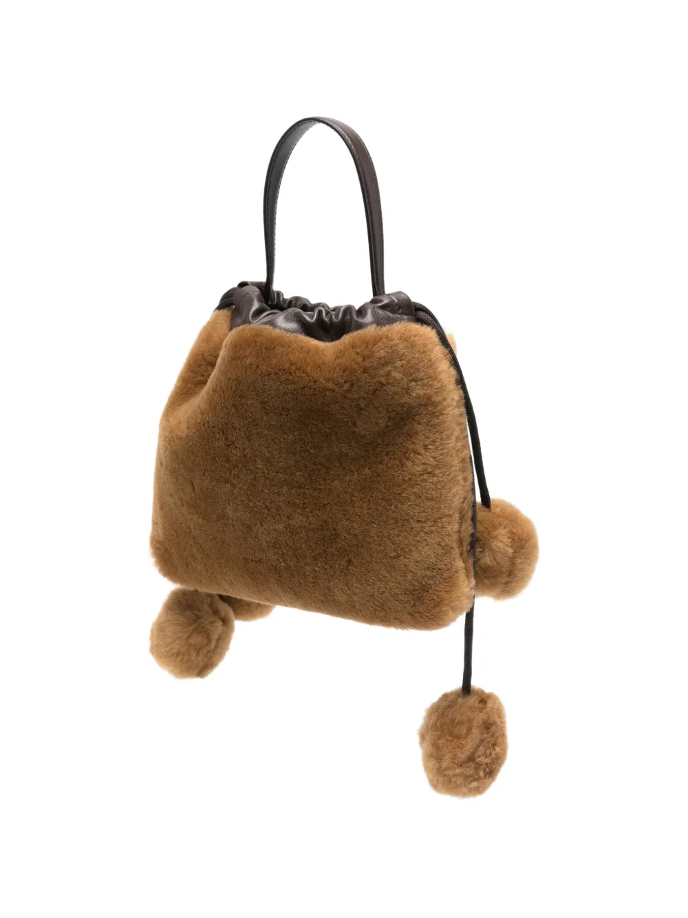Jimmy Choo Shopper van imitatielamswol met trekkoord Bruin