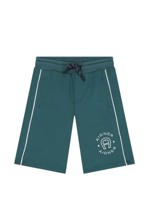 Aigner Kids logo-print side-stripe shorts