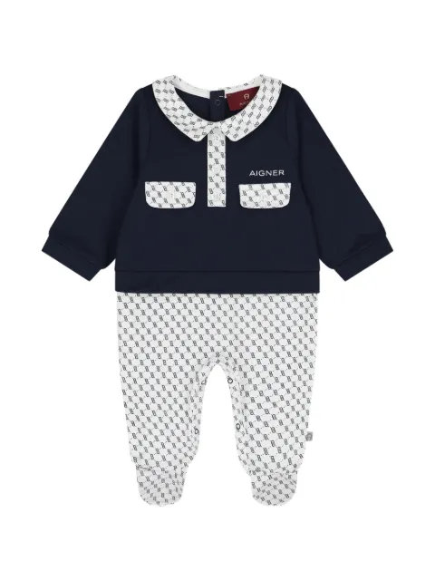 Aigner Kids pelele con cuello Peter Pan y logo