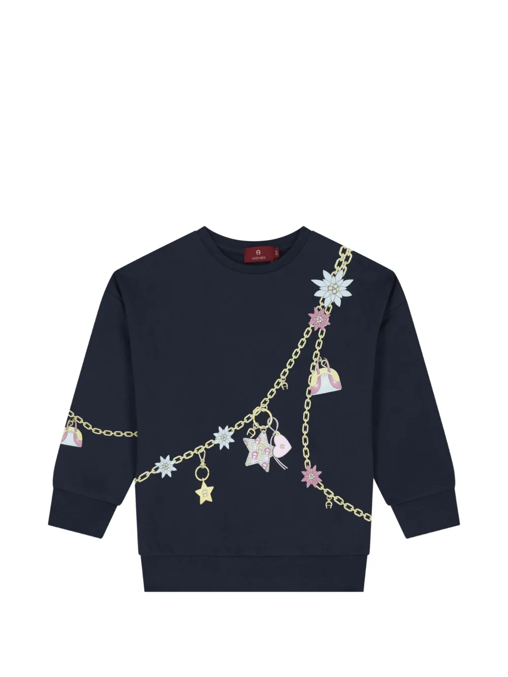 Aigner Kids charm-print sweatshirt - Blu