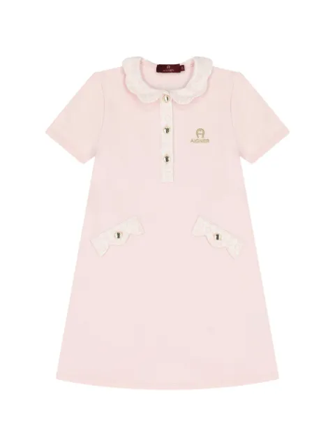 Aigner Kids logo-print scalloped-collar dress
