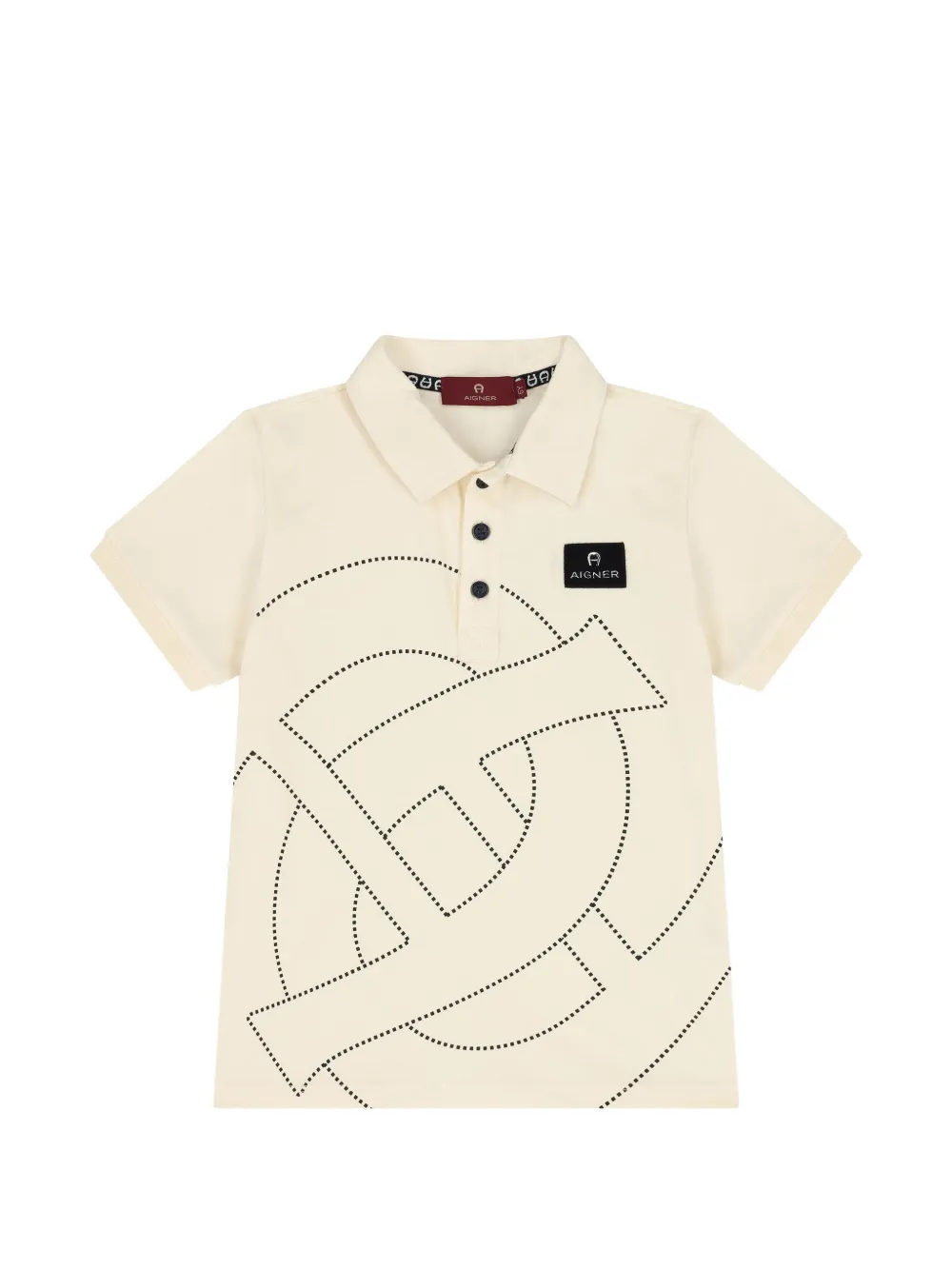 Aigner Kids logo-print polo shirt - Toni neutri