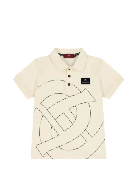 Aigner Kids polo con logo estampado