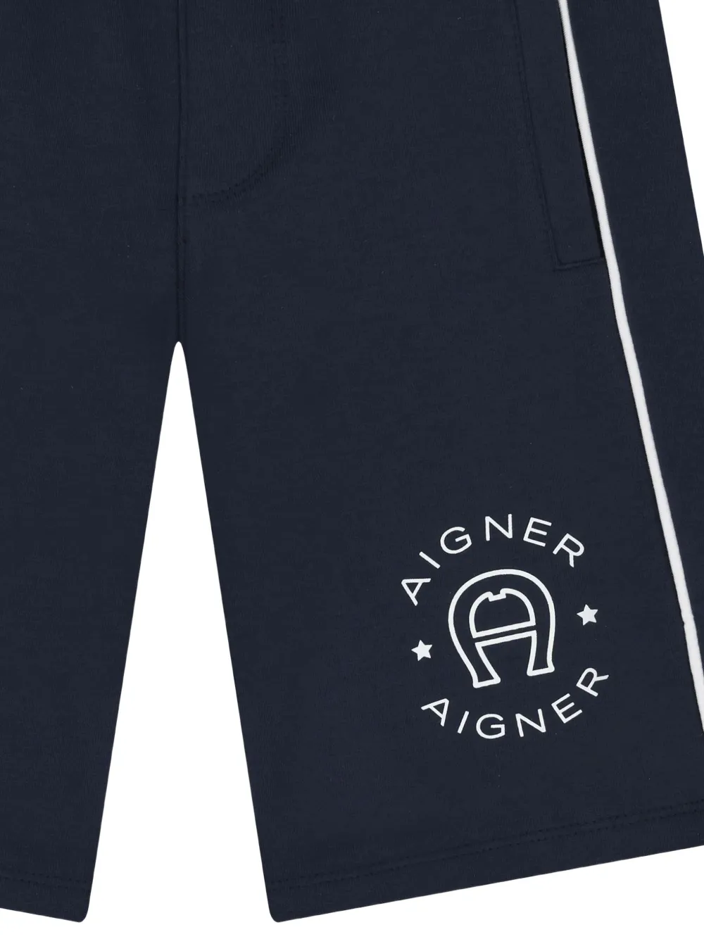 Aigner Kids logo-print drawstring shorts Blauw