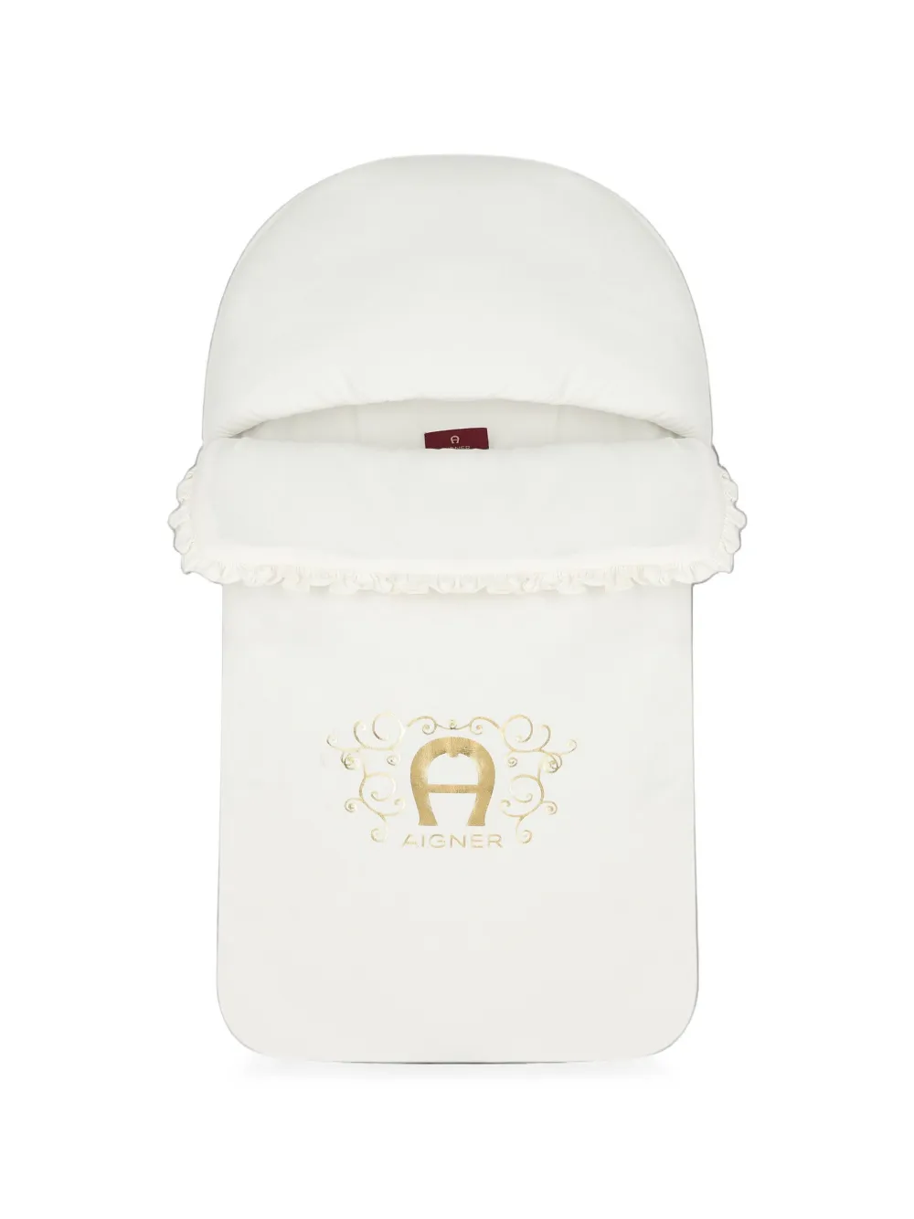 Aigner Kids Wikkeldoek met ruches en logoprint Wit