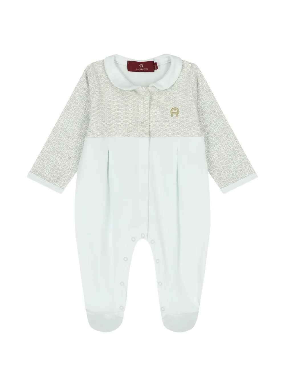 Aigner Kids grenouillère à logo imprimé et col Claudine - Blanc