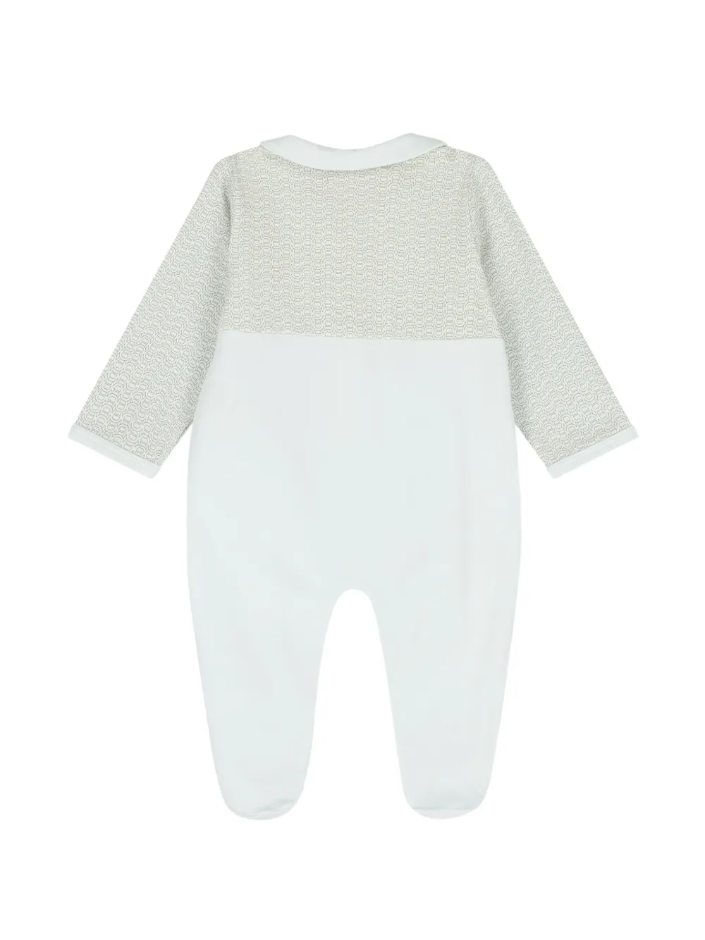 Aigner Kids Romper met Peter Pan kraag en logoprint Wit