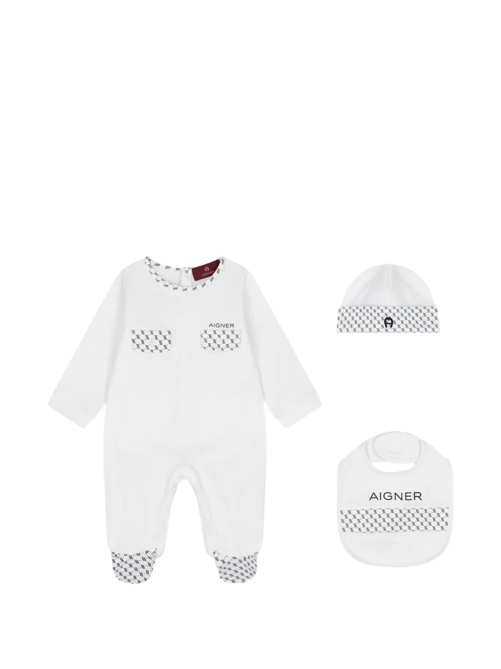 Aigner Kids logo-print pima-cotton set (set of three) - Weiß