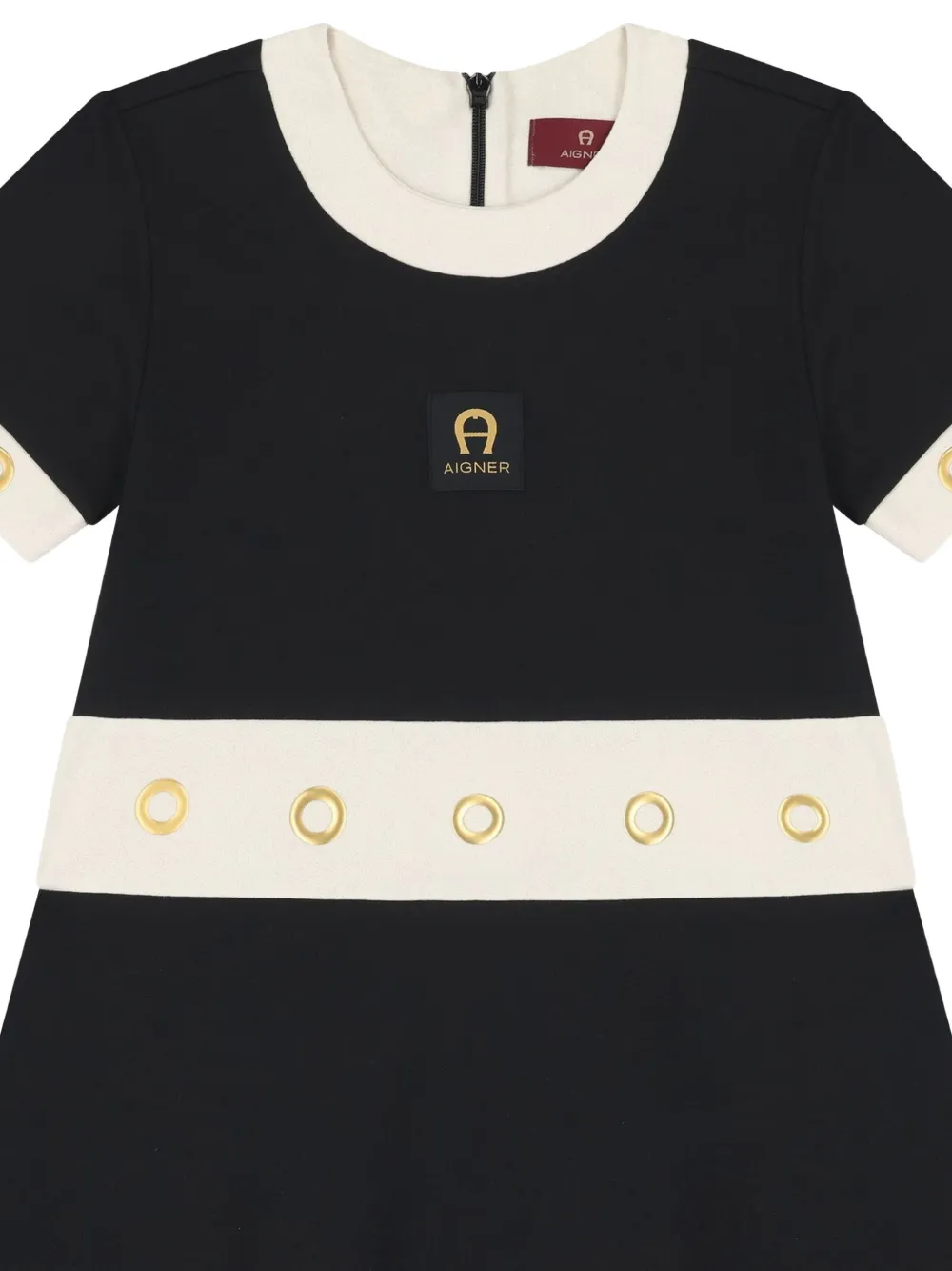 Aigner Kids Jurk verfraaid met ringlets Zwart