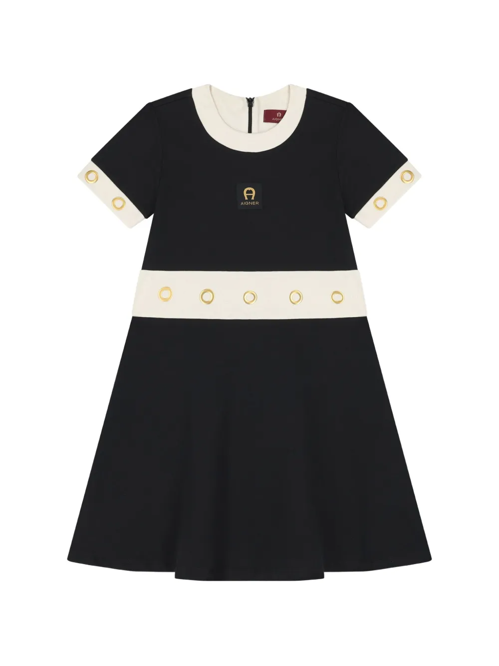 Aigner Kids Jurk verfraaid met ringlets Zwart