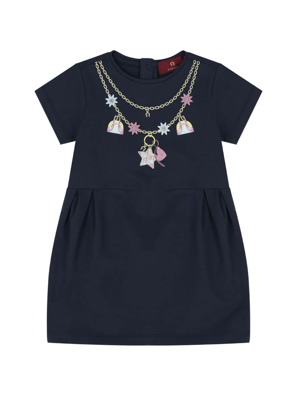 Aigner Kids robe plissée à imprimé graphique - Bleu Aigner Kids robe plissée à imprimé graphique - Bleu
