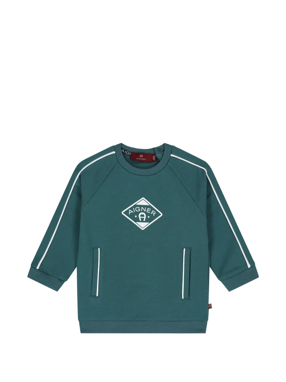 Aigner Kids logo-print raglan-sleeve sweatshirt - Vert Aigner Kids logo-print raglan-sleeve sweatshirt - Vert