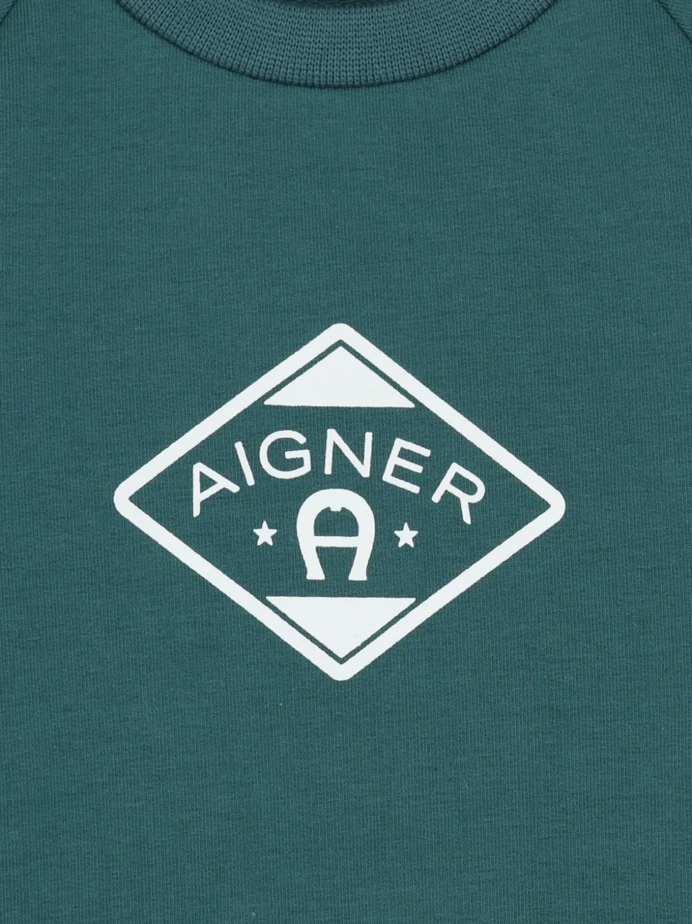 Aigner Kids Sweater met logoprint en raglan mouwen Groen