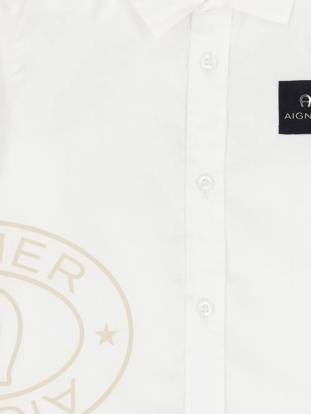 Aigner Kids logo-patch long-sleeve shirt Wit