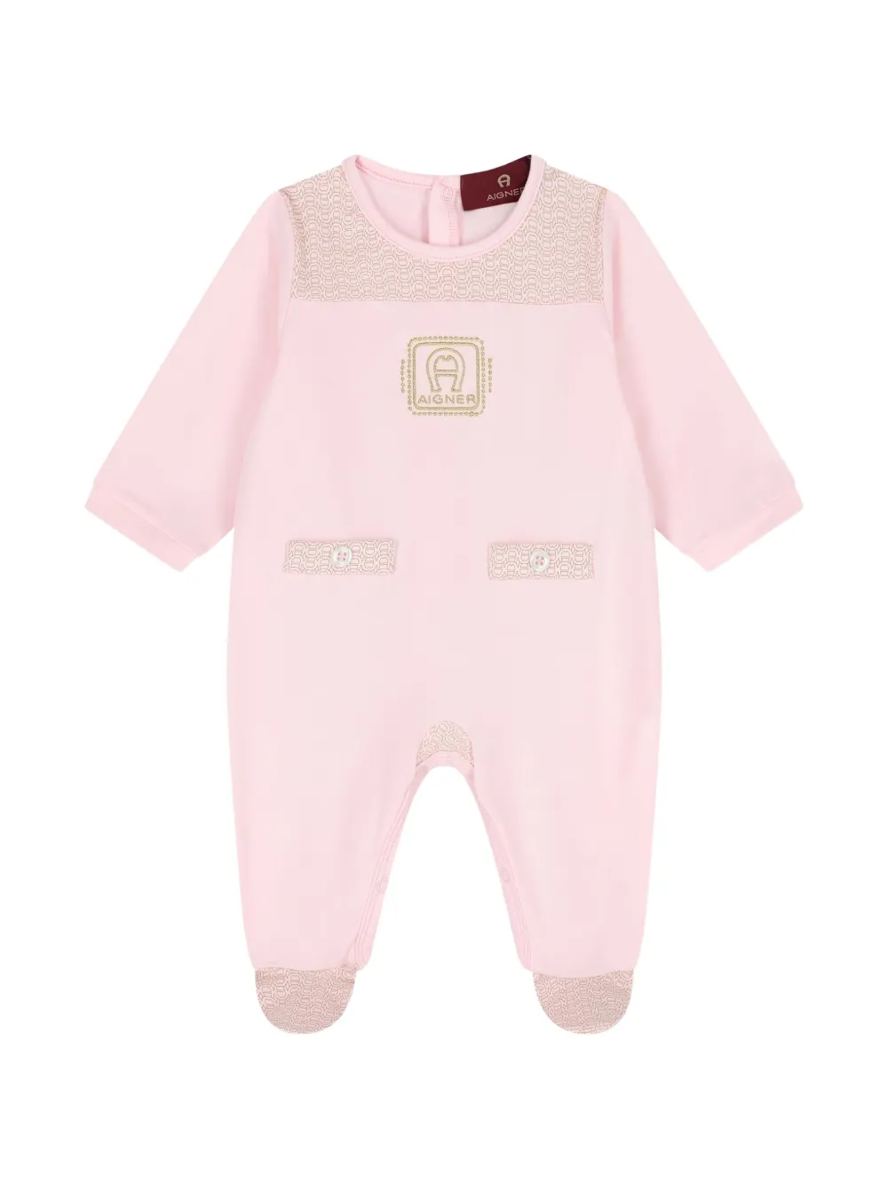 Aigner Kids Romperset met geborduurd logo en patroon Roze