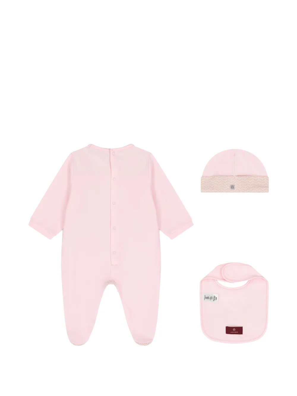 Aigner Kids Romperset met geborduurd logo en patroon Roze