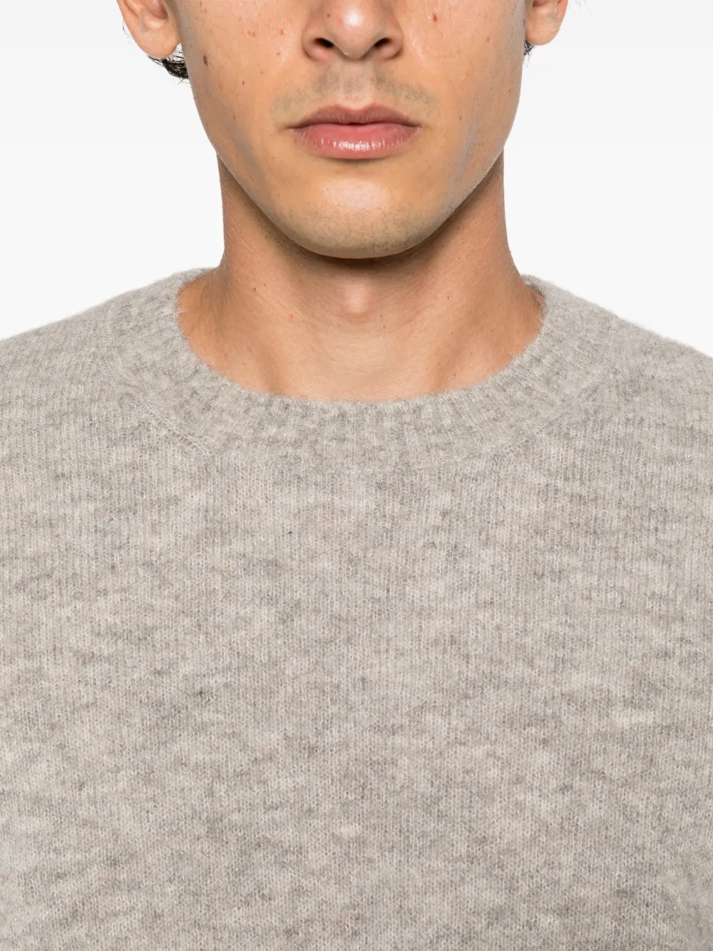 Brunello Cucinelli crew-neck ribbed-trim sweater Grijs