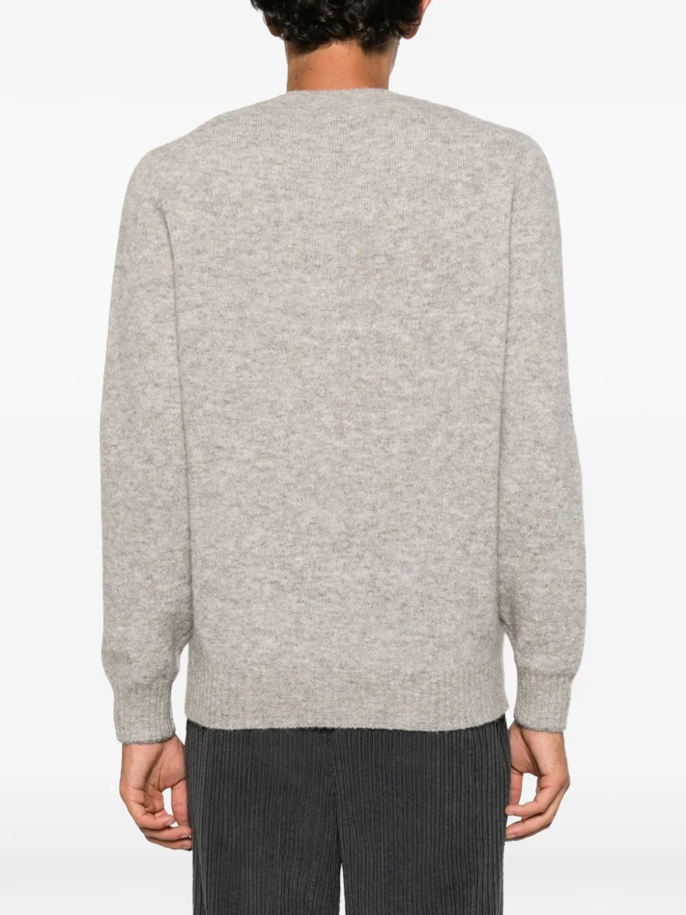 Brunello Cucinelli crew-neck ribbed-trim sweater Grijs