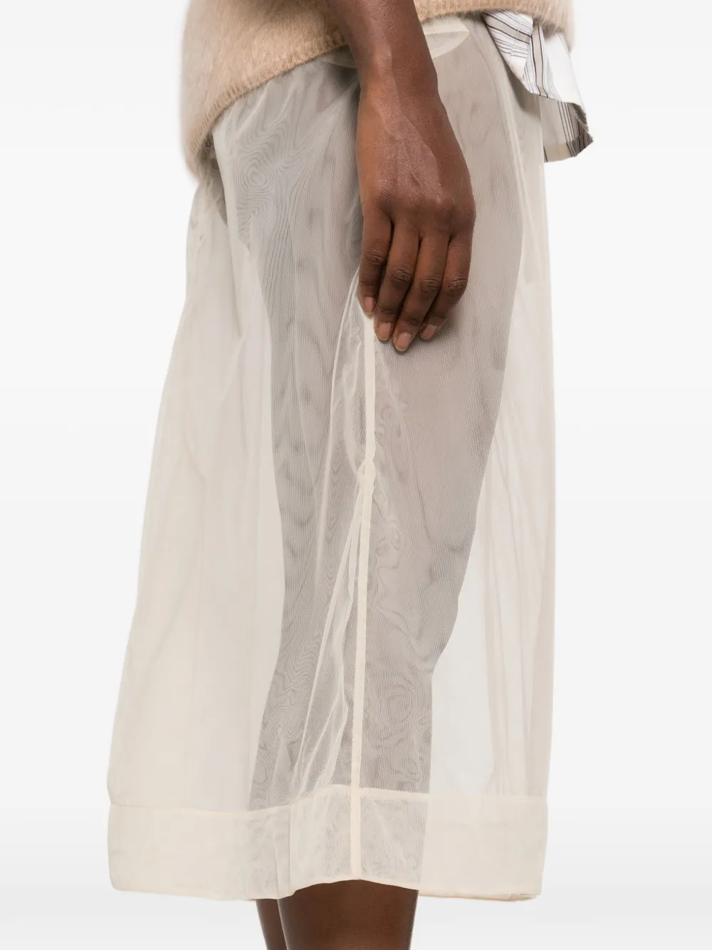 Simone Rocha sheer-mesh midi skirt Beige