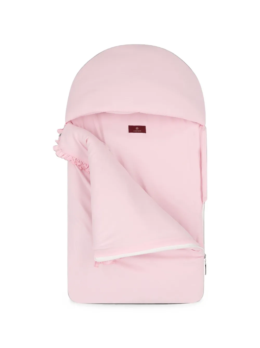 Aigner Kids ruffle-trim logo-print baby nest - Rosa