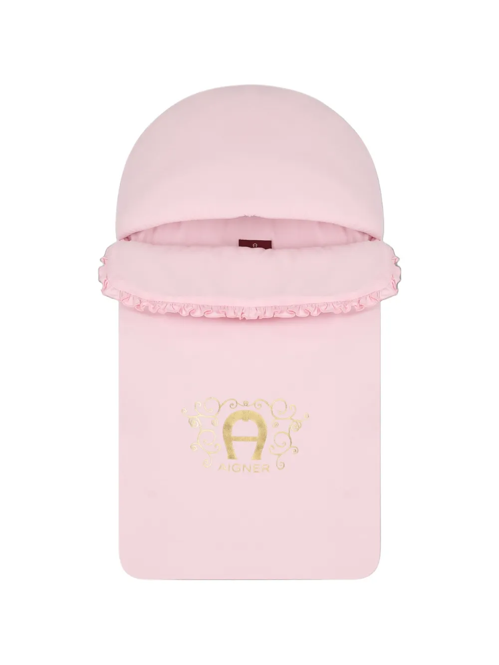 Aigner Kids Babynestje met ruches en logoprint Roze