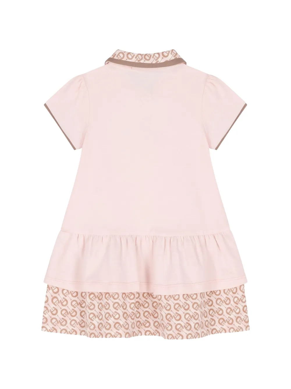 Aigner Kids Jurk met logoprint en ruches Roze