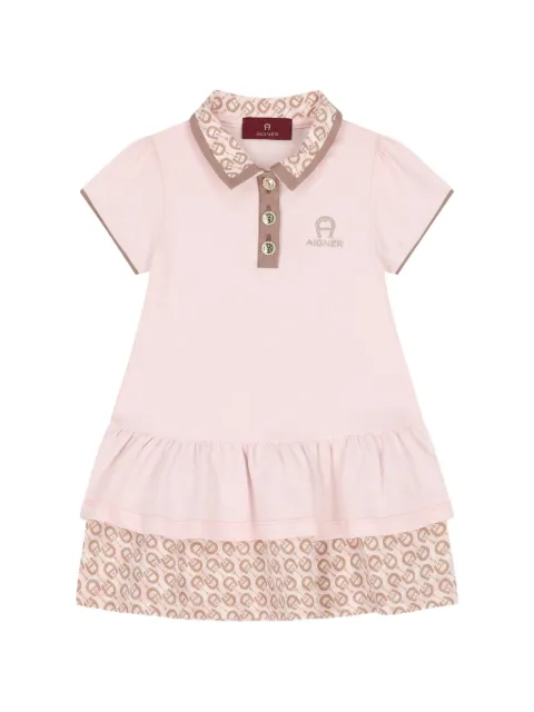 Aigner Kids robe volantée à logo imprimé