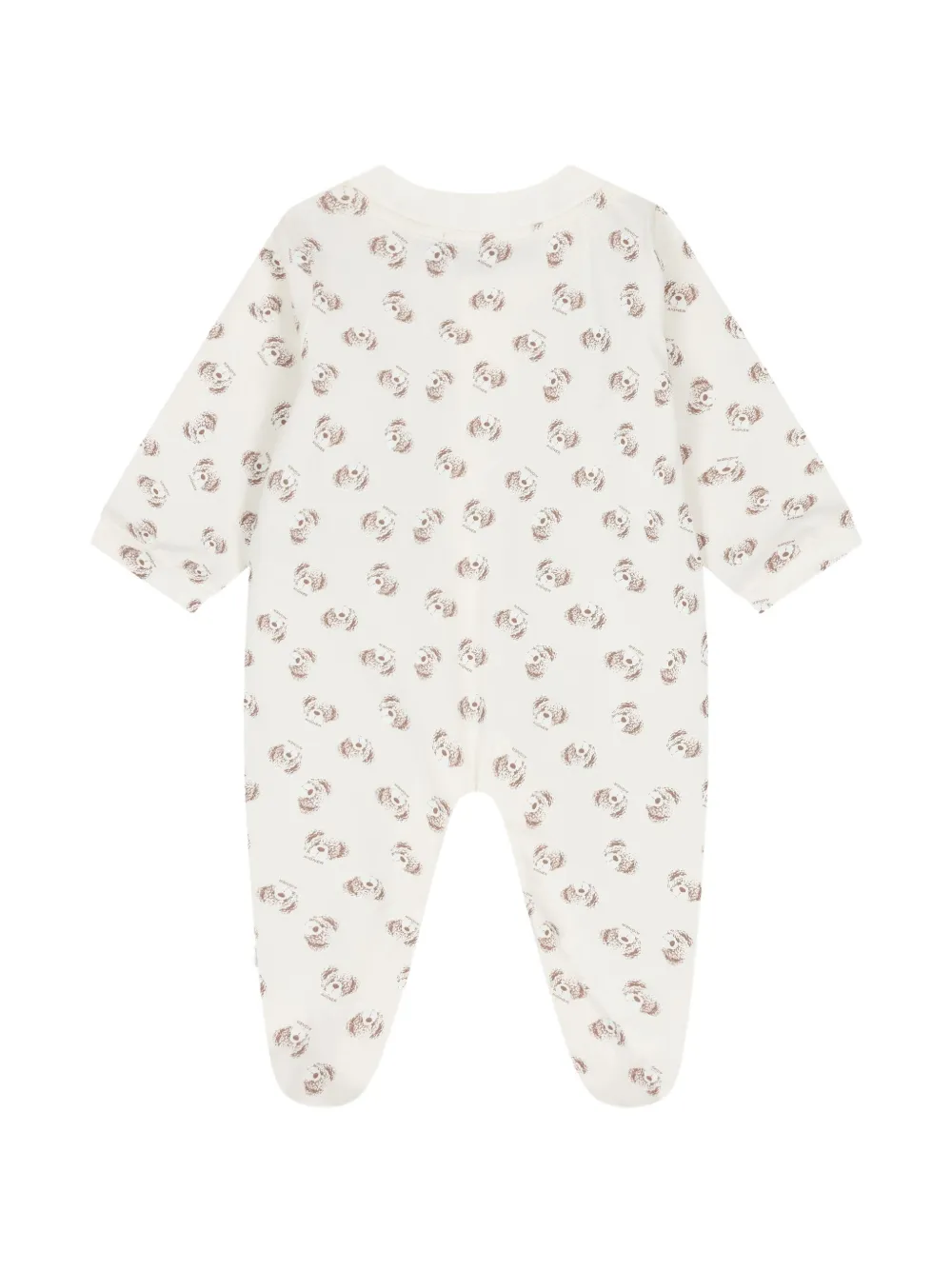 Aigner Kids logo-embroidered bear-print babygrow Beige