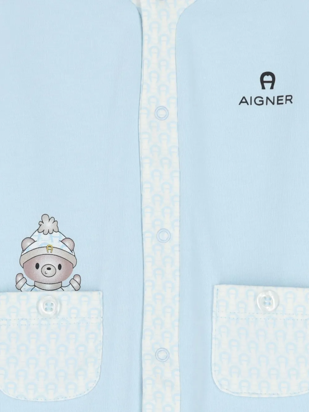 Aigner Kids Romper met beerprint Blauw