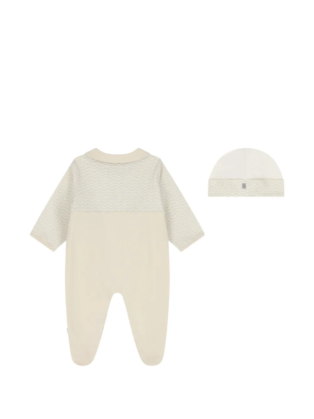 Aigner Kids Romper set met Peter Pan-kraag en logoprint Beige