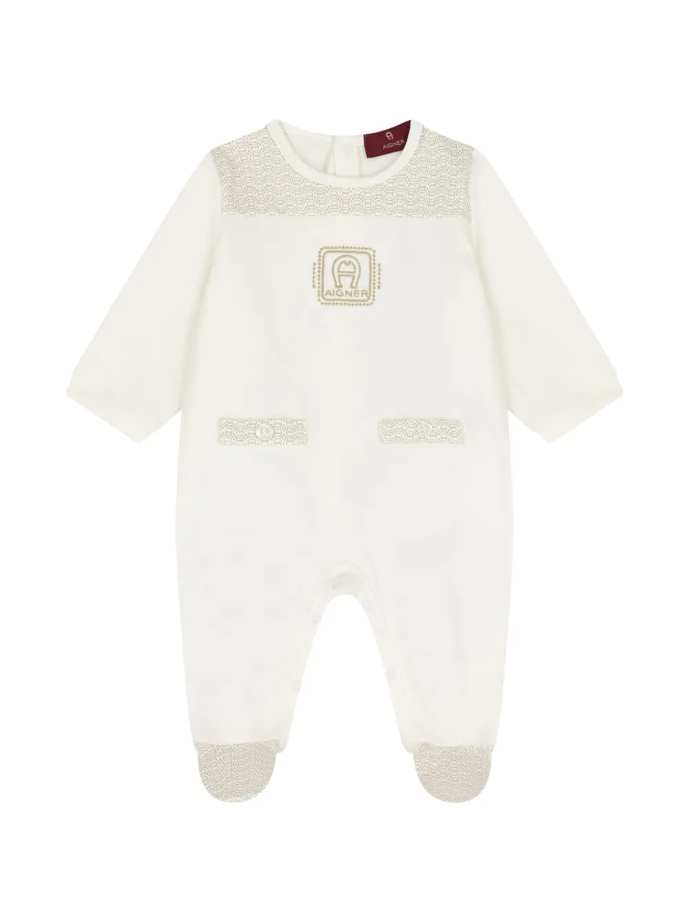 Aigner Kids monogram-print 3-piece babygrow set Wit