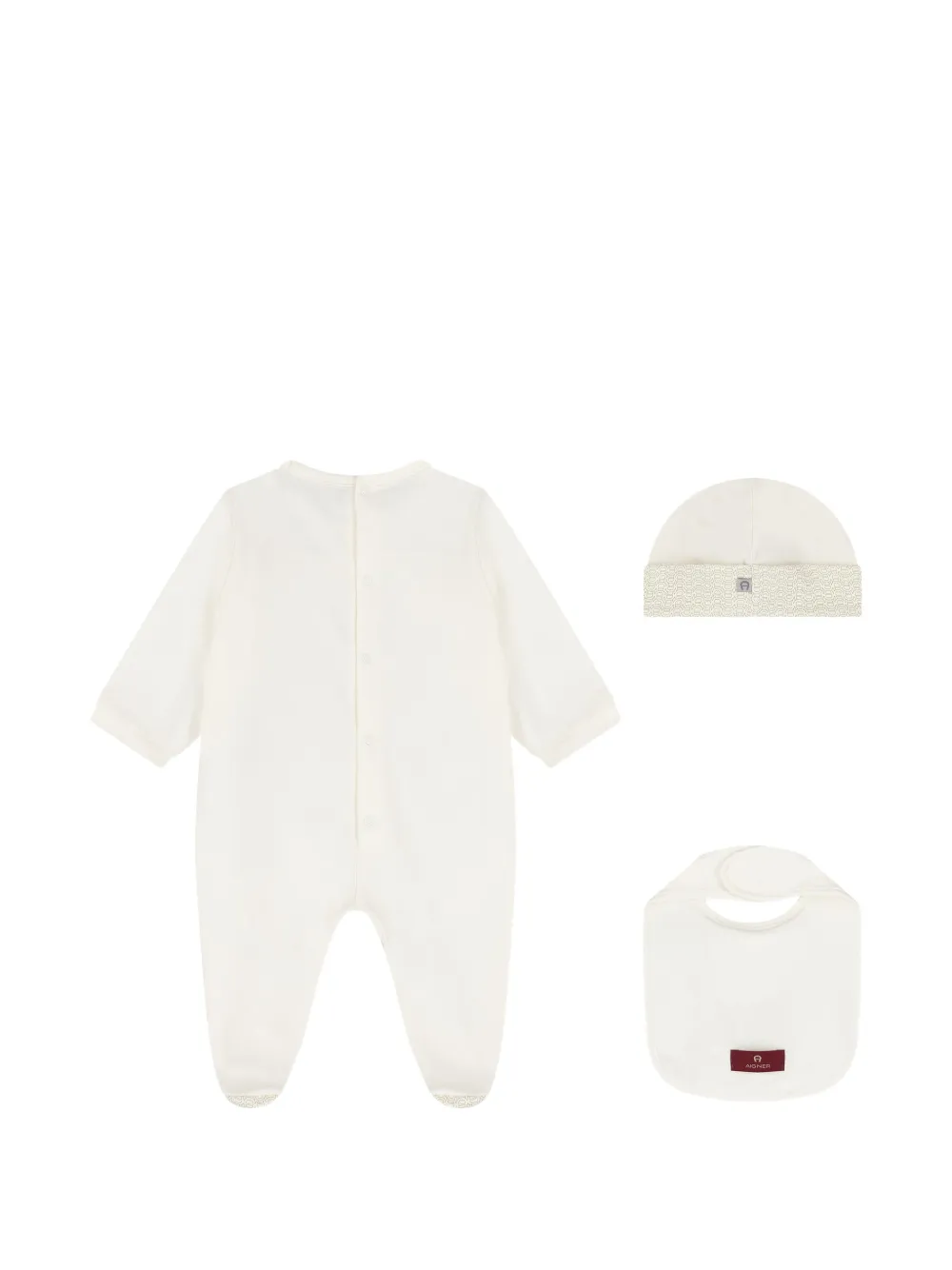 Aigner Kids monogram-print 3-piece babygrow set Wit