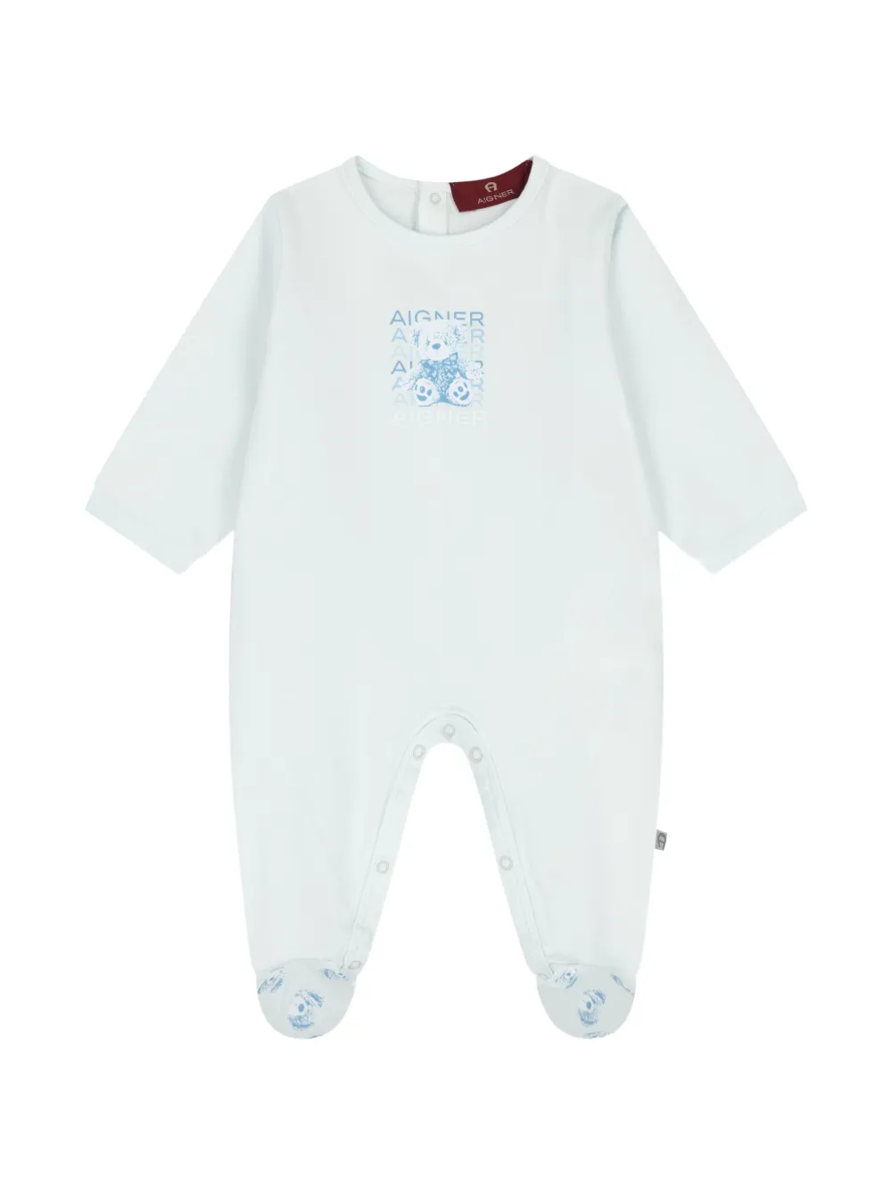 Aigner Kids grenouillère à imprimé graphique - Bleu