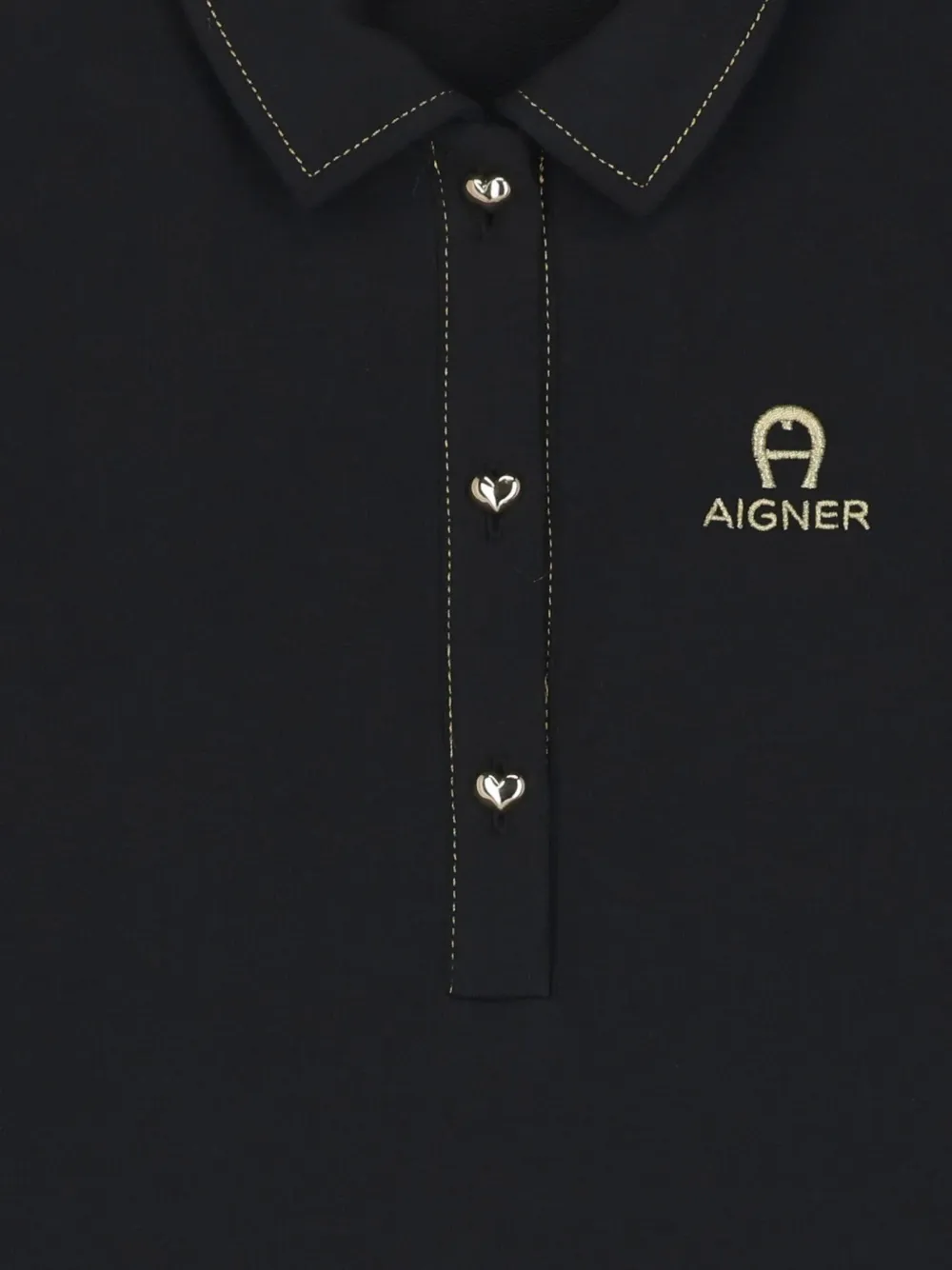Aigner Kids Jurk met polokraag en ruches Zwart