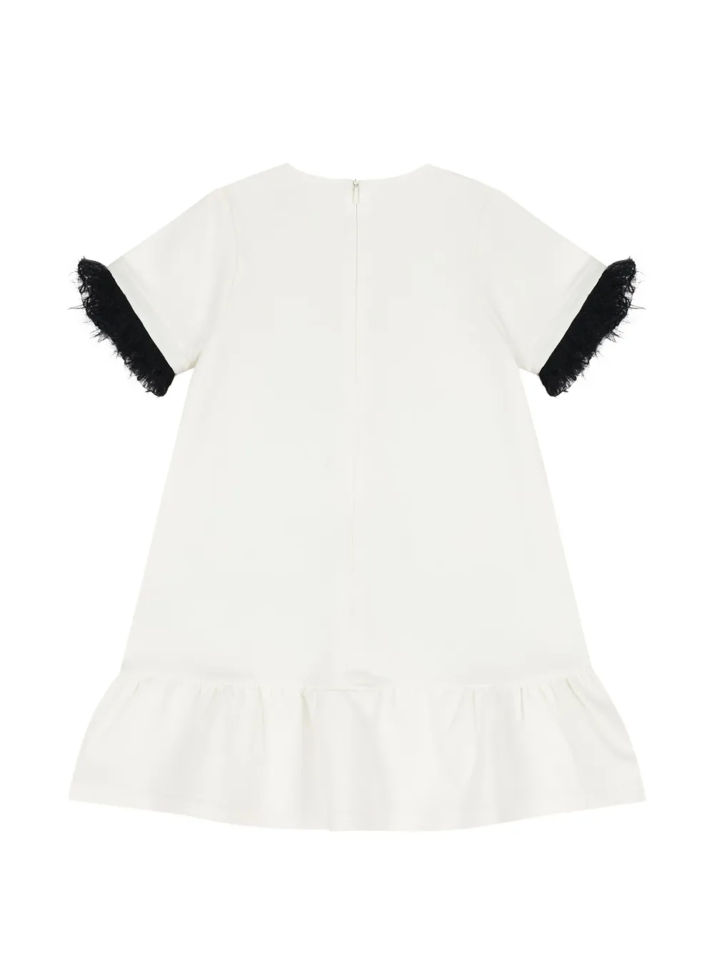 Aigner Kids Jurk met geborduurd logo en afwerking van imitatiebont Wit