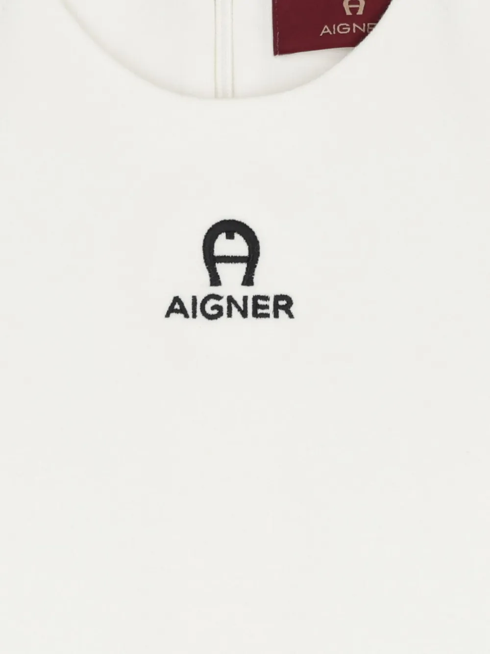 Aigner Kids Jurk met geborduurd logo en afwerking van imitatiebont Wit