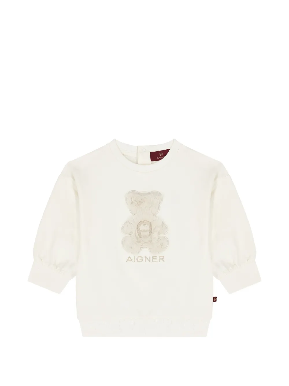 Aigner Kids teddy-bear patch sweater - Weiß