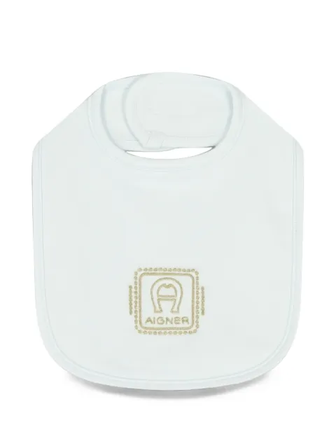Aigner Kids logo-embroidered bib