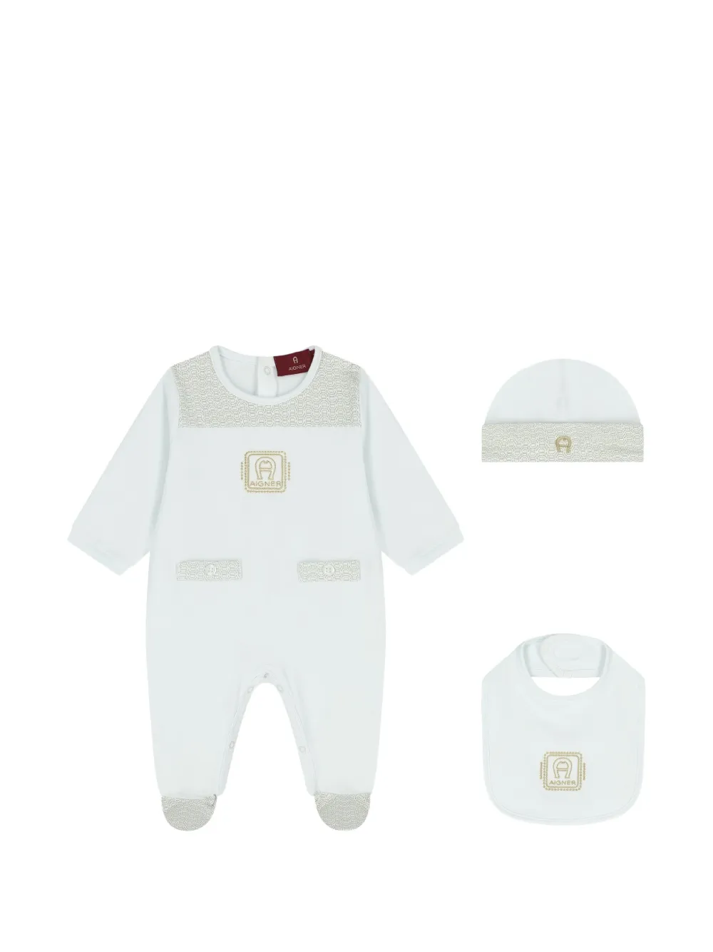 Aigner Kids Strampler-Set mit Monogramm-Print - Blau
