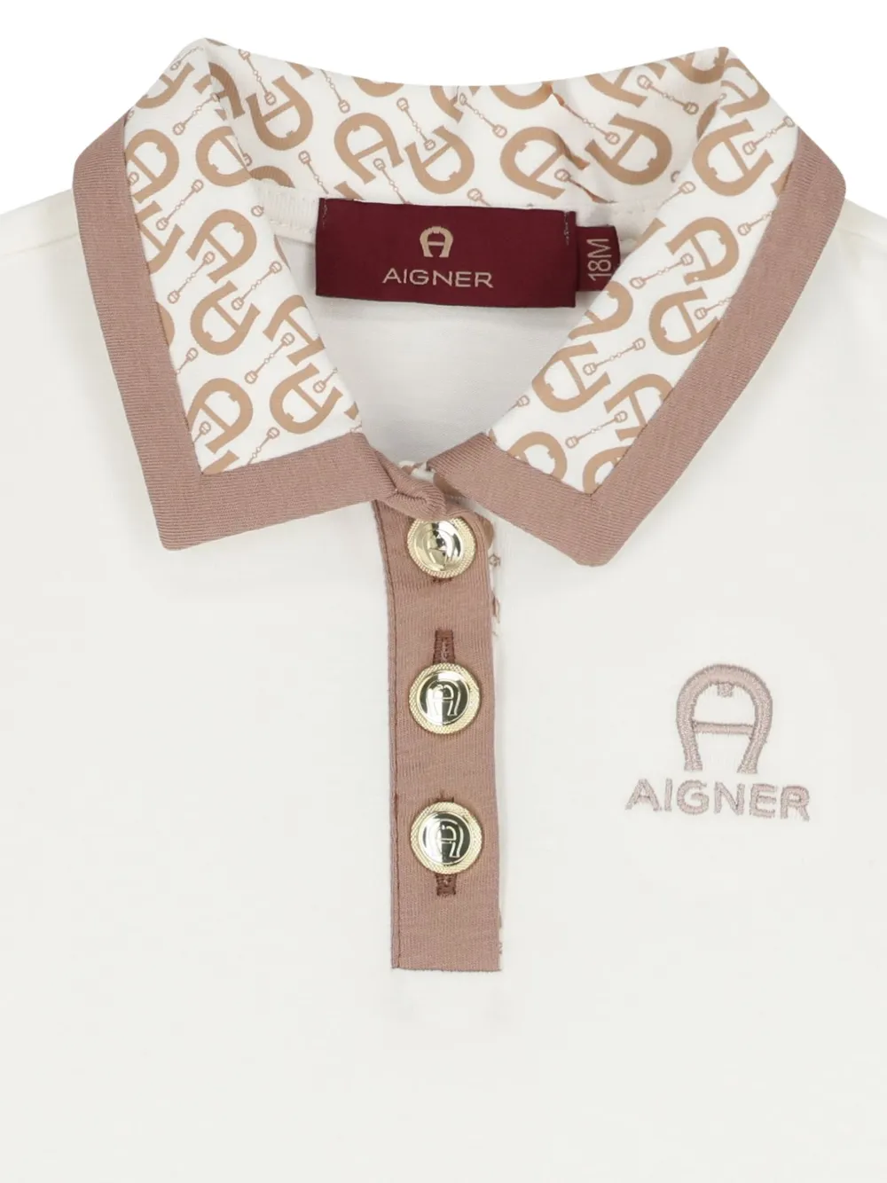 Aigner Kids Jurk met logoprint en ruches Wit