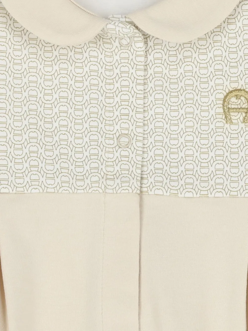 Aigner Kids Geplooide romper met monogramprint Beige