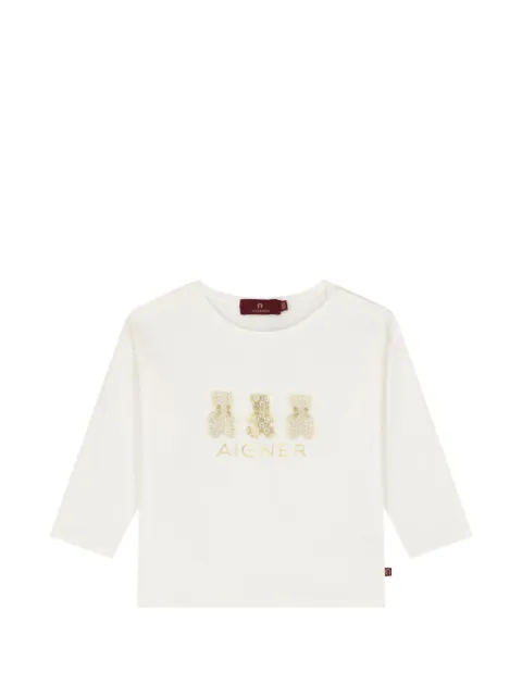 Aigner Kids teddy-bear-print long-sleeved T-shirt